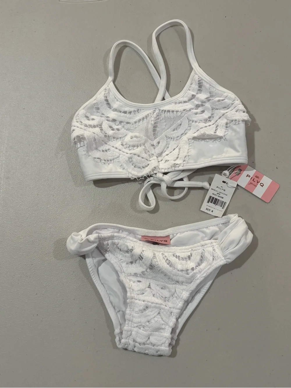 Pilyq White Lace Girls Two-Piece Swim Set